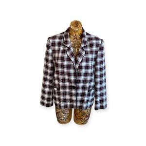 KORET plaid blazer Sz 14 business casual office retro vintage style